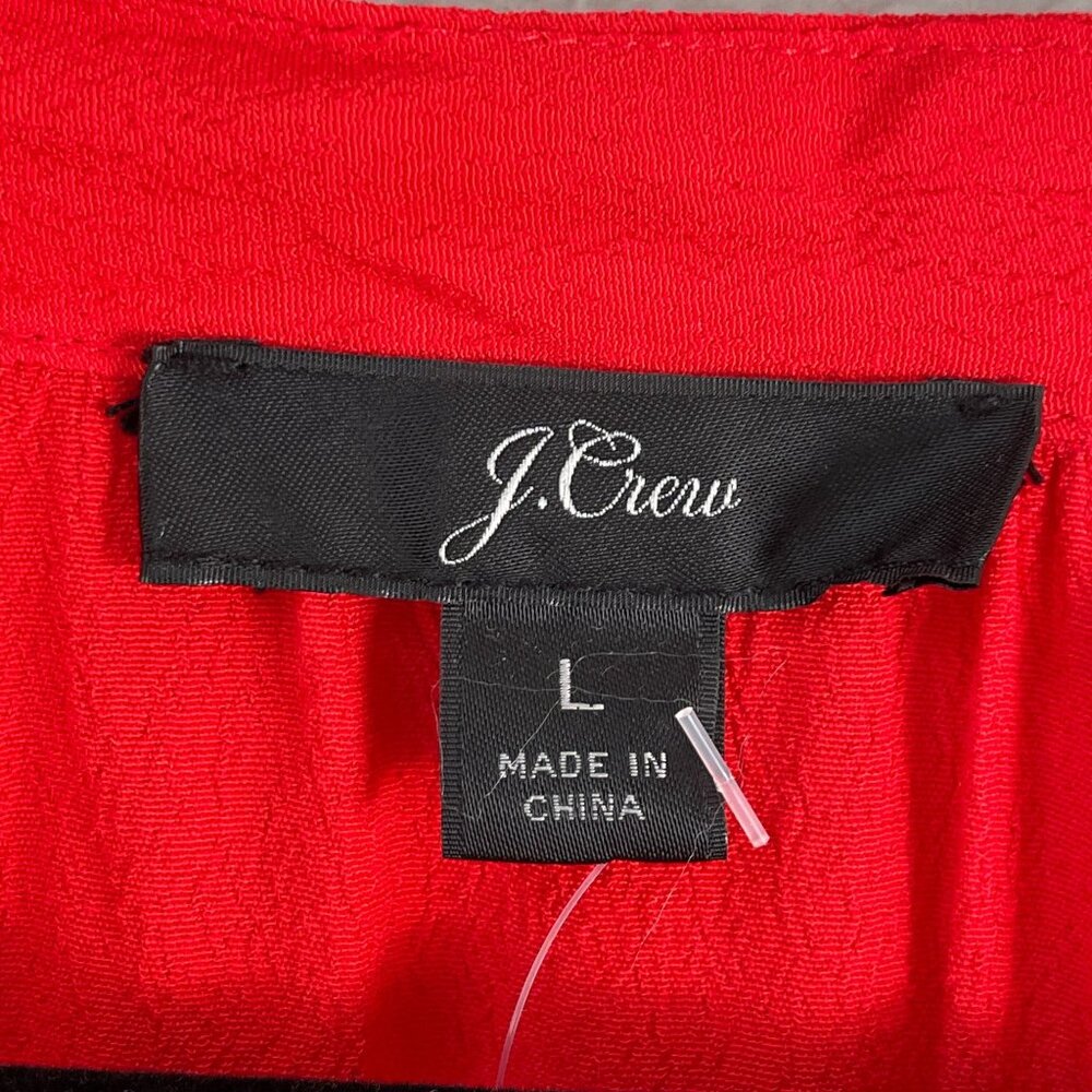 NEW J Crew Womens Large Red Blouse Viscose Long‎ Sleeve Shirt Top - Picture 4 of 9
